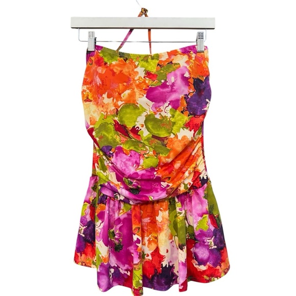 Spiegel Other - Spiegel Women’s 10 Multicolor Floral Halter One-Piece Swimdress